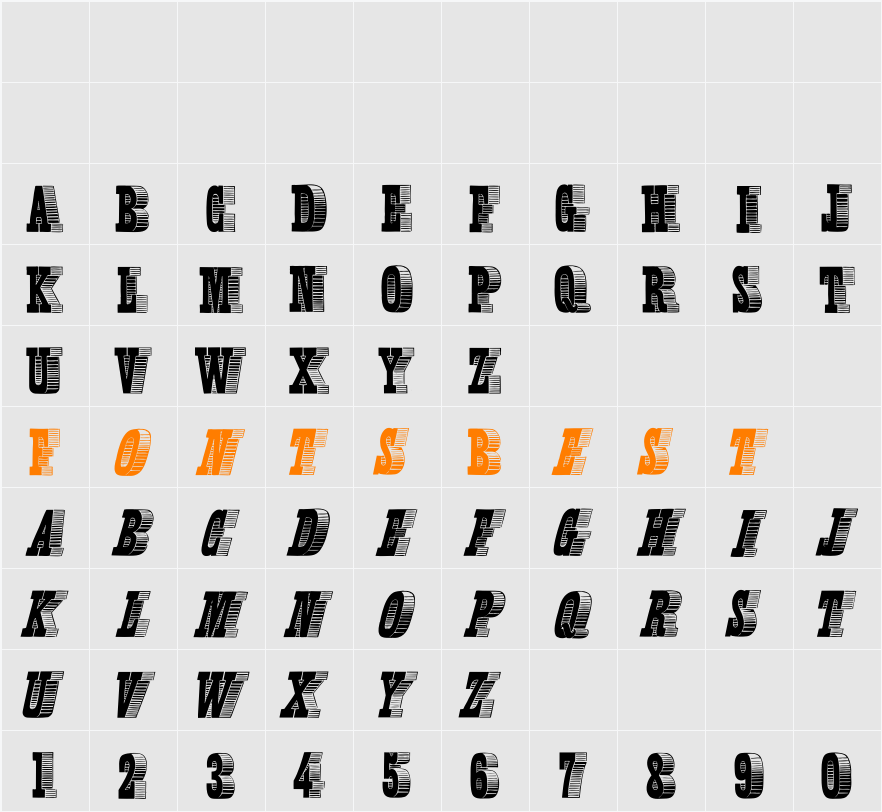OldLettresOmbrees Character Map