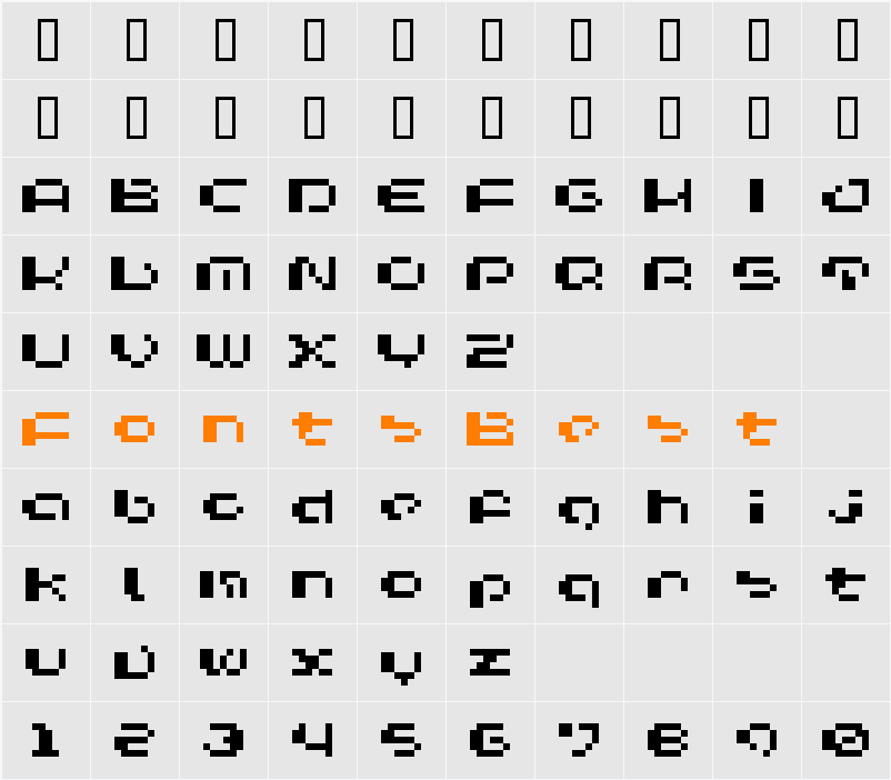 HEIGHT_2 Character Map