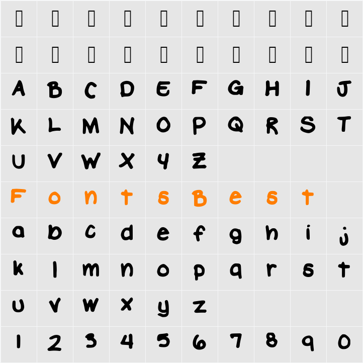 Enduratize Character Map