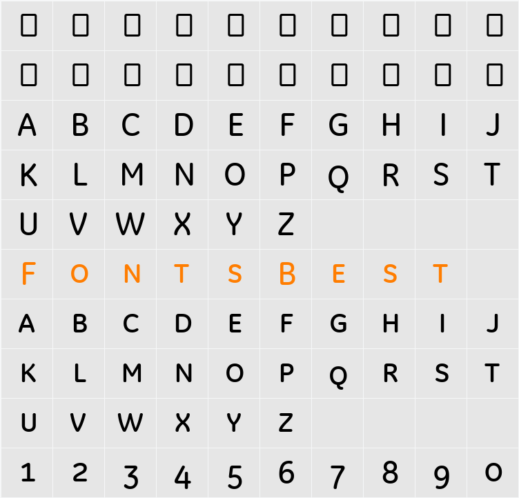 GE Inspira Pitch SC Character Map