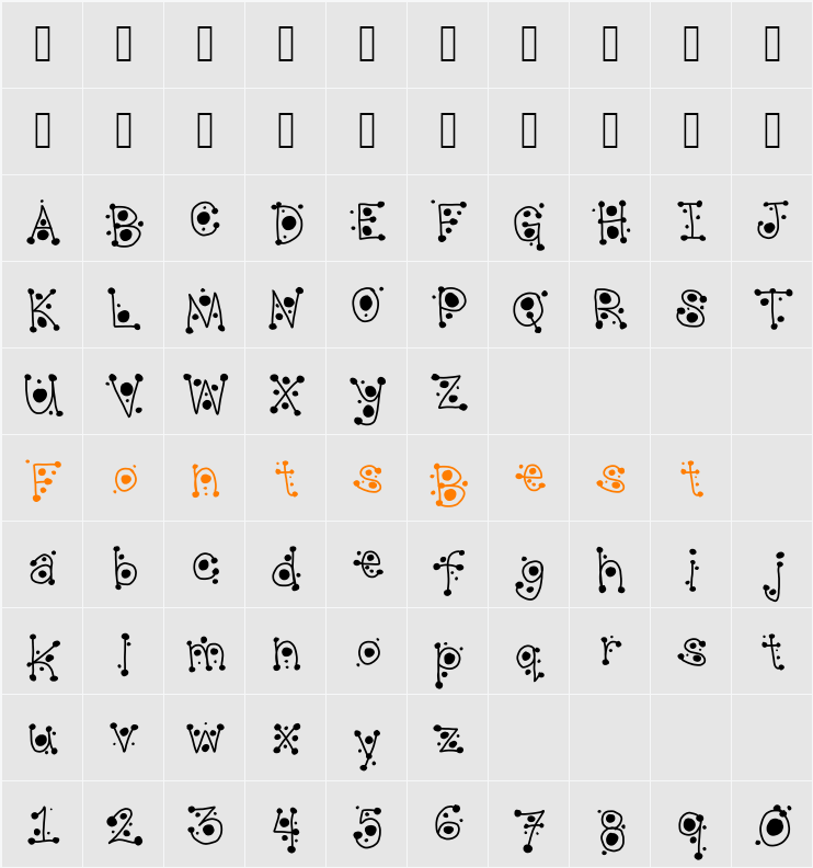 crop circles Character Map