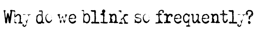 Why do we blink so frequently?