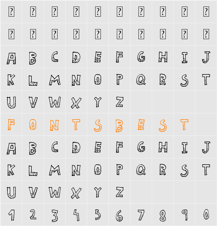La Pecosa Character Map