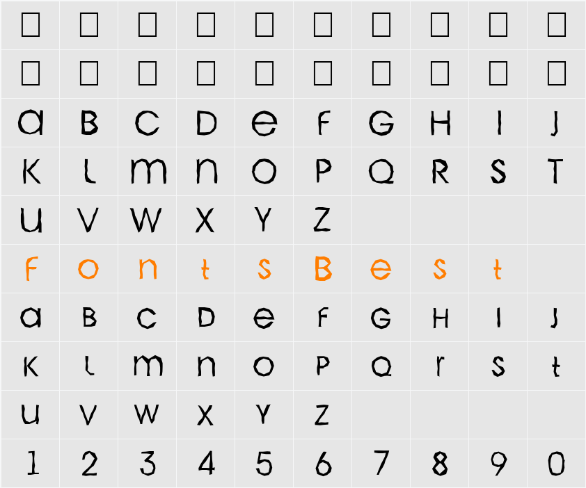 a_AvanteCpsLCBrk Character Map