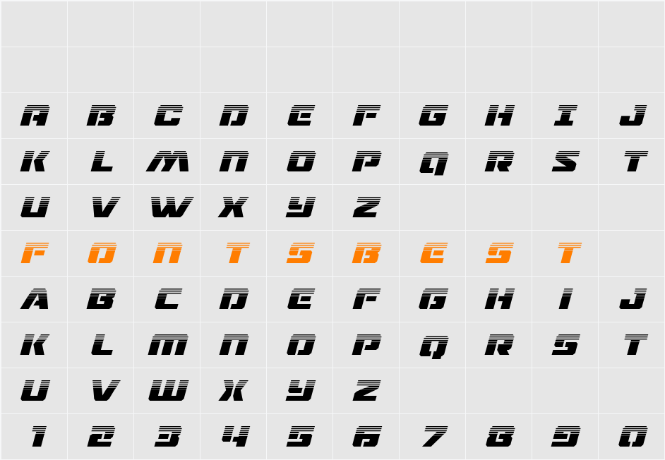 Drone Tracker Halftone Italic Character Map