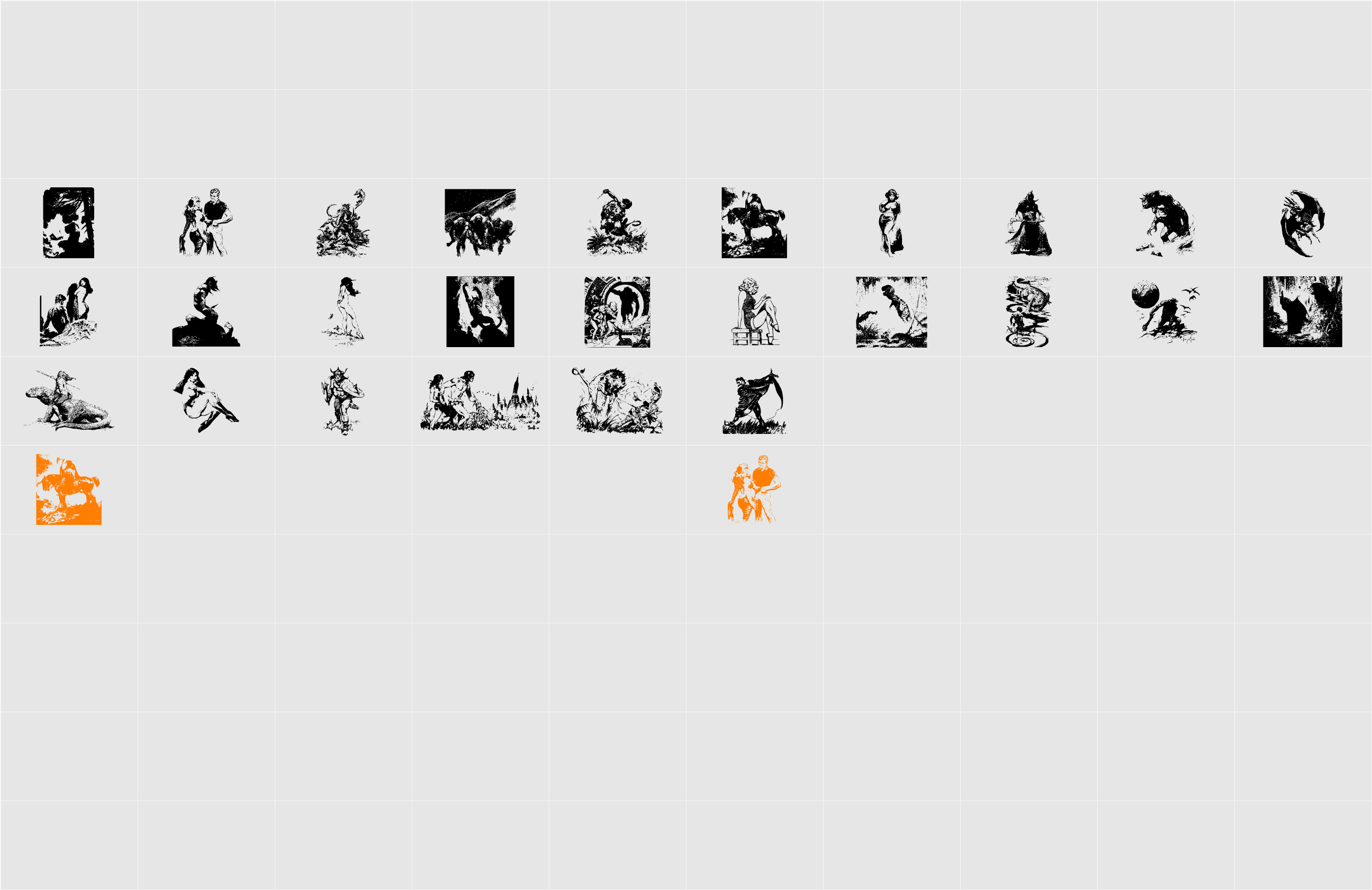 FrazettaBats1 Character Map