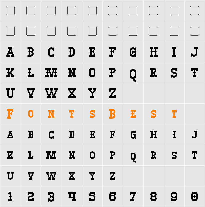 Winslett Character Map