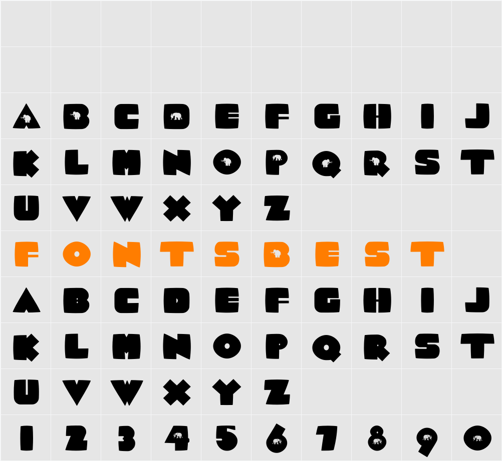 MammothishCaps Character Map