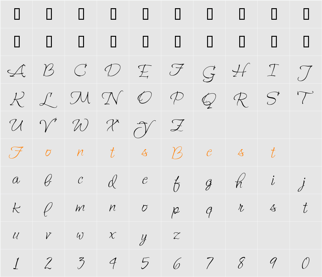 MaryHelenJF Character Map
