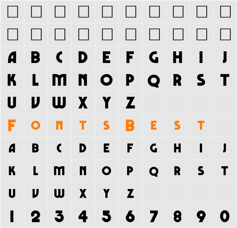 Marbold Character Map