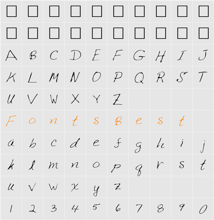 OscarsHand Character Map