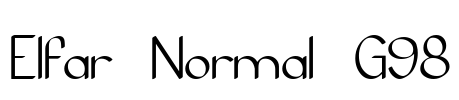 Elfar Normal G98 Font Image