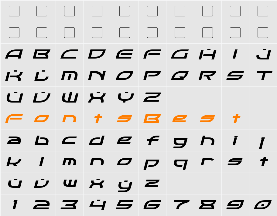 OpTic Character Map
