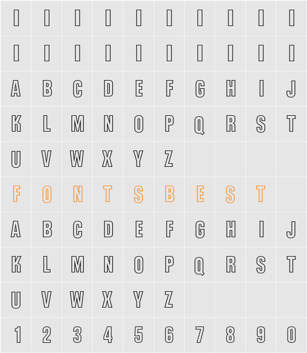GothicOutTitD Character Map