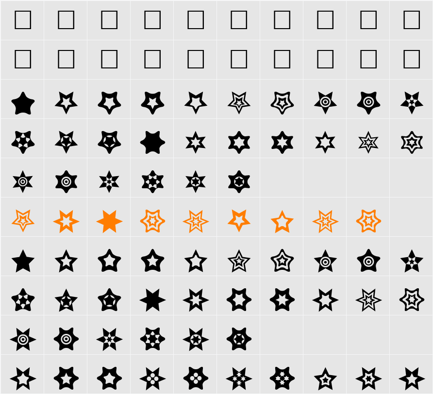Star Things Character Map