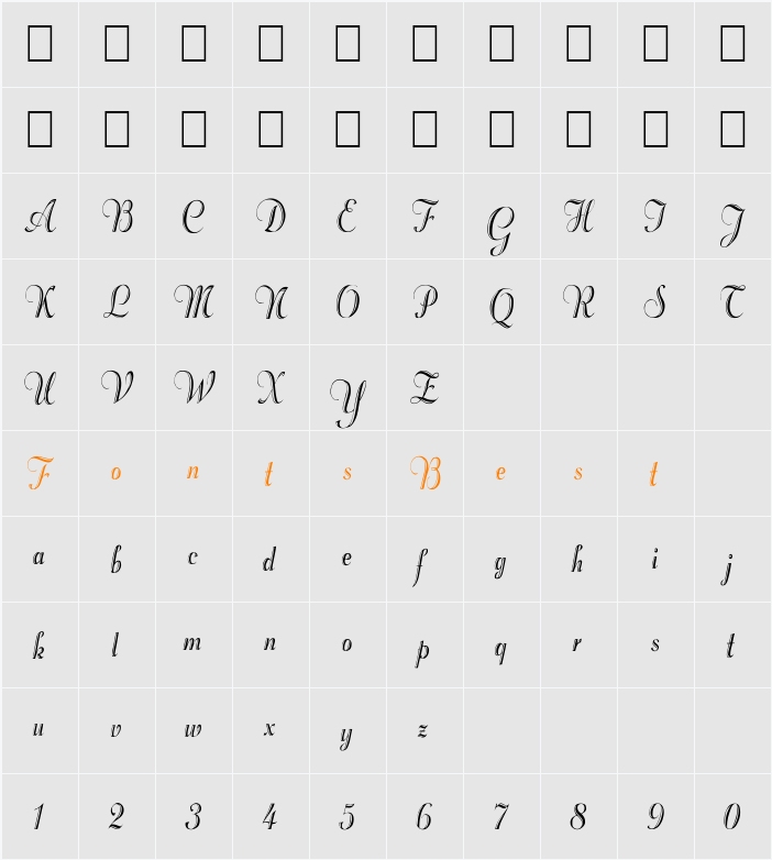 Rechtman Cn Character Map