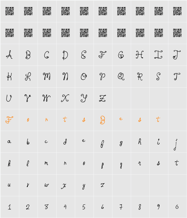 SpringTyme Character Map