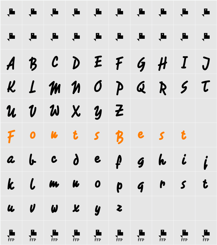 Rotulona Hand Character Map