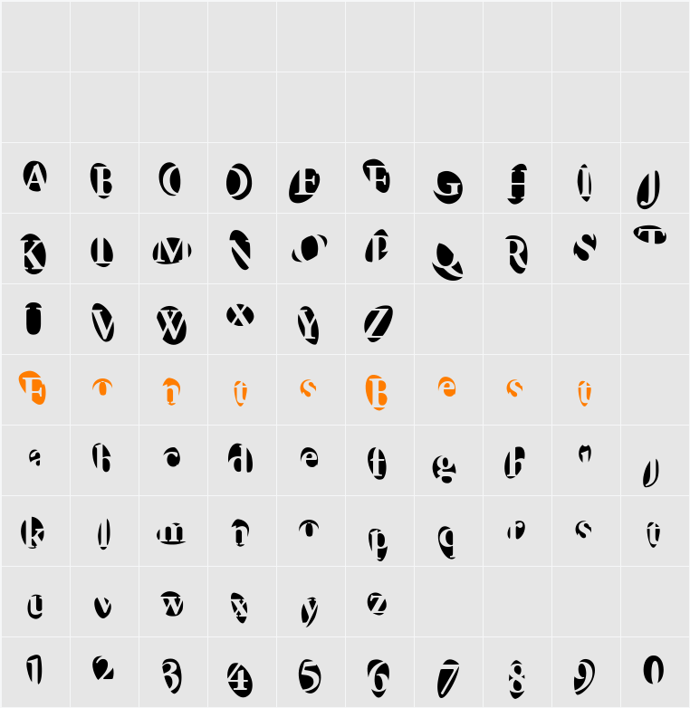 F2FProvinciali Character Map