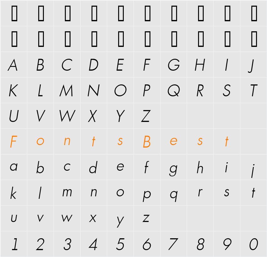 a_FuturicaBs Character Map