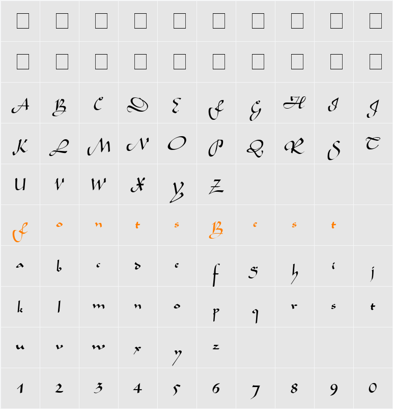 Semia Script SSi Character Map