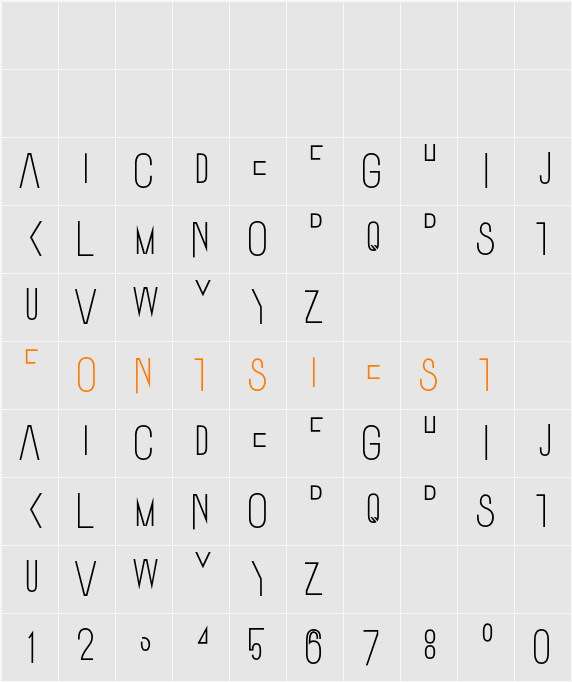 Ostrich Sans Stack Character Map