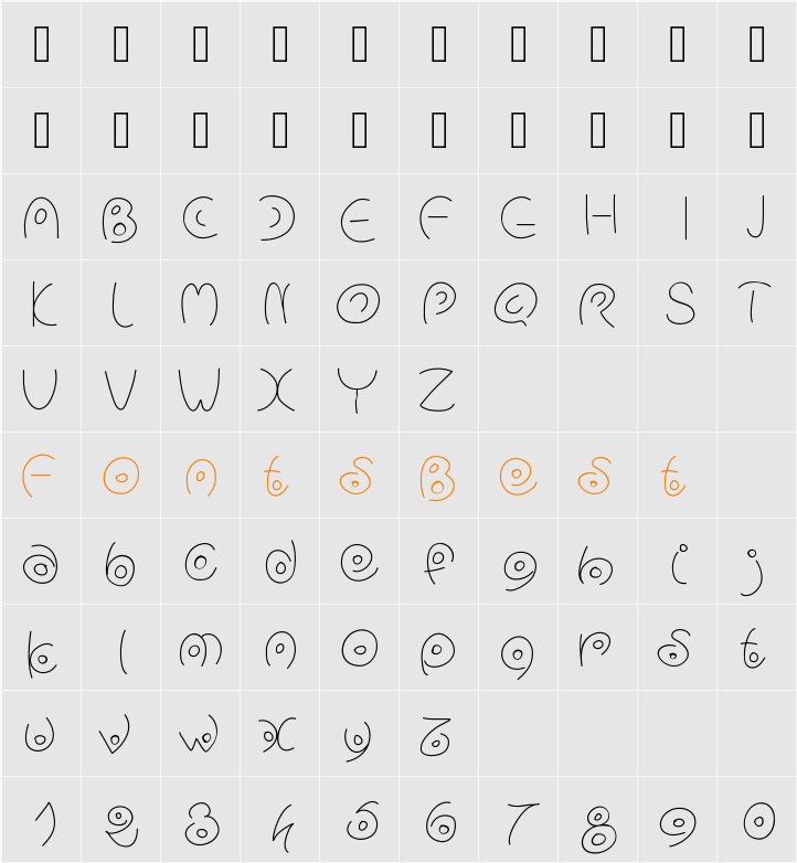 PWCirclefonts Character Map