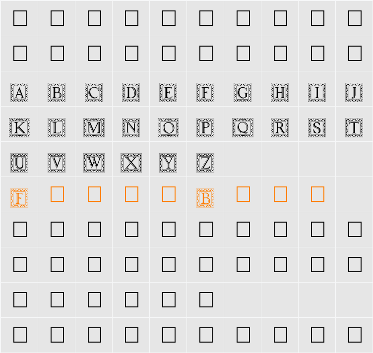 Drop Caps Inline Character Map