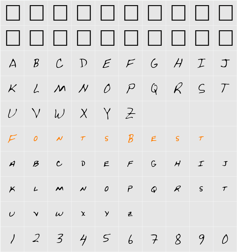 LEHN229 Character Map