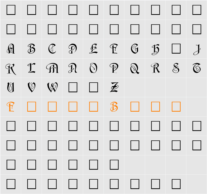 HorstCaps Caps:001.001 Character Map