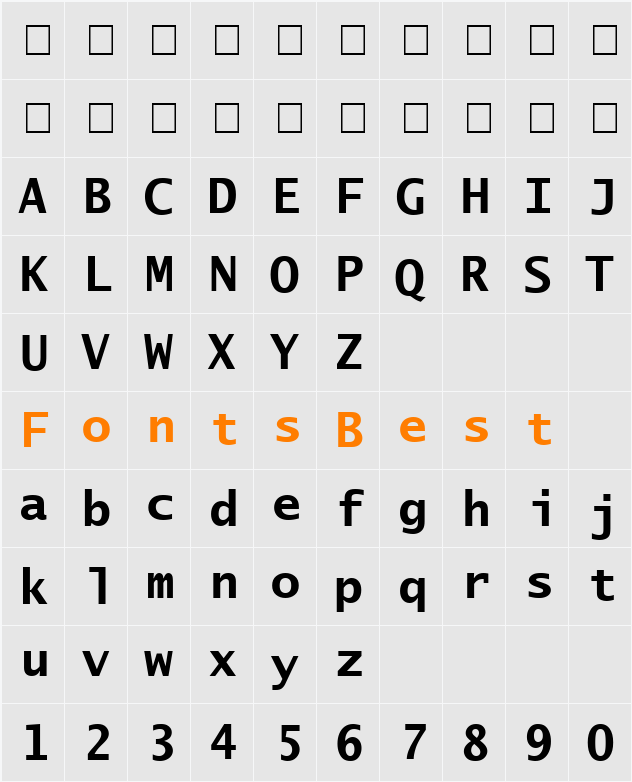 Lucida Sans Typewriter Character Map