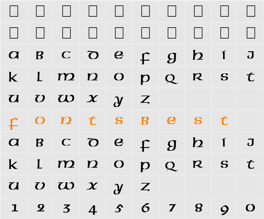FZ BASIC 43 Character Map