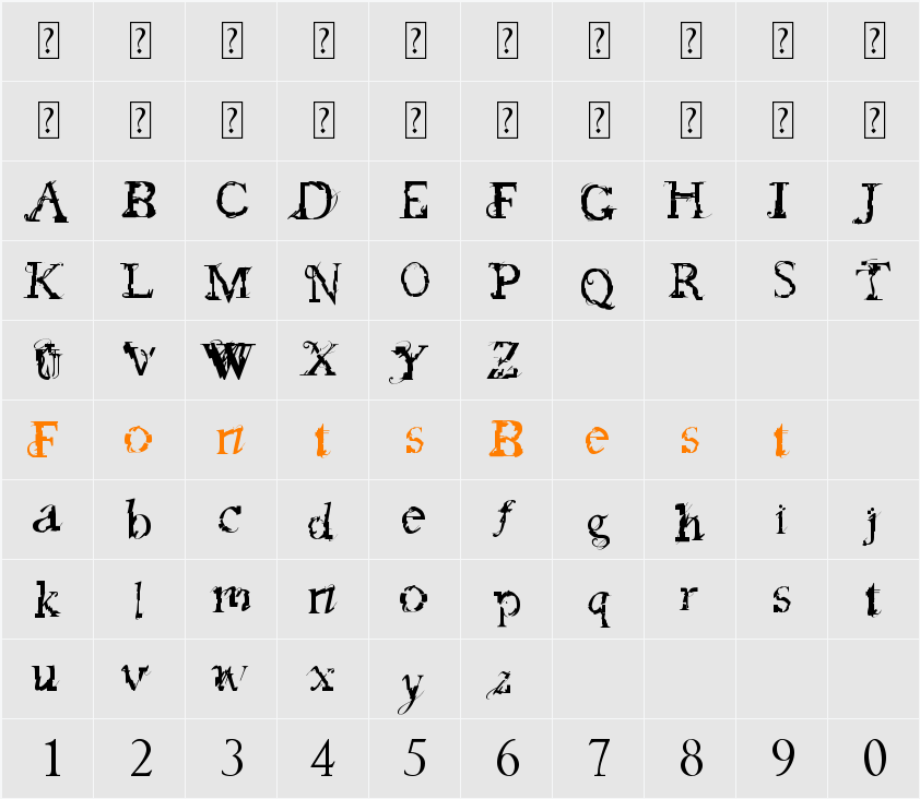 feed my frankenstein Character Map
