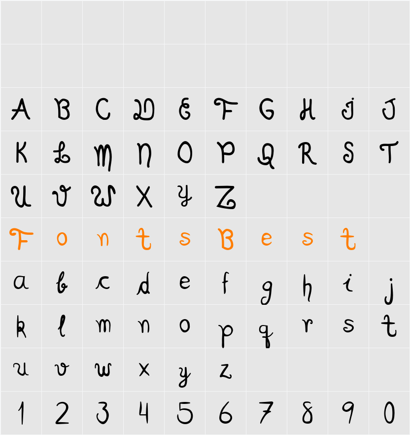 Scriptia Happy Character Map