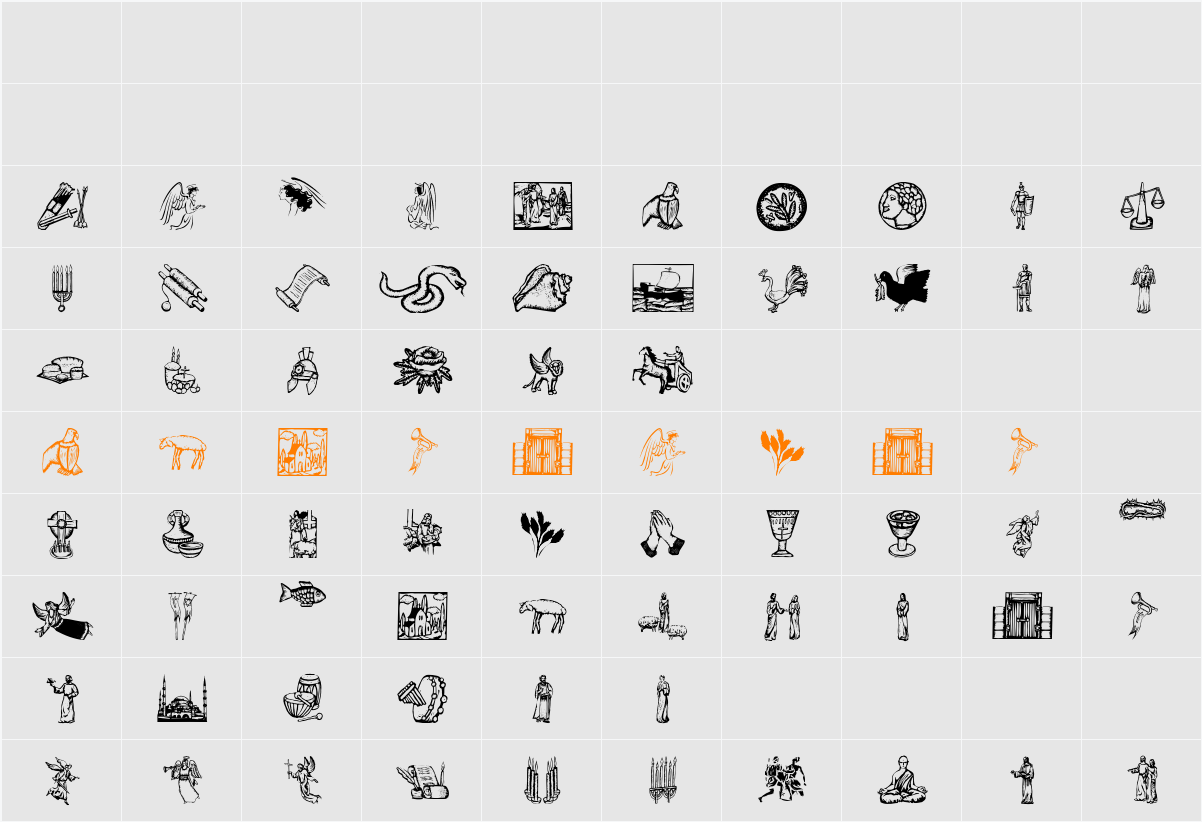 ReligiousSymbols Character Map