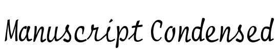 Manuscript Condensed Font Image