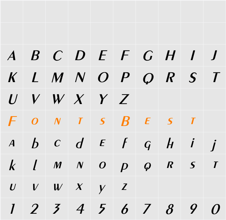 Exotic-Demi Itac Character Map