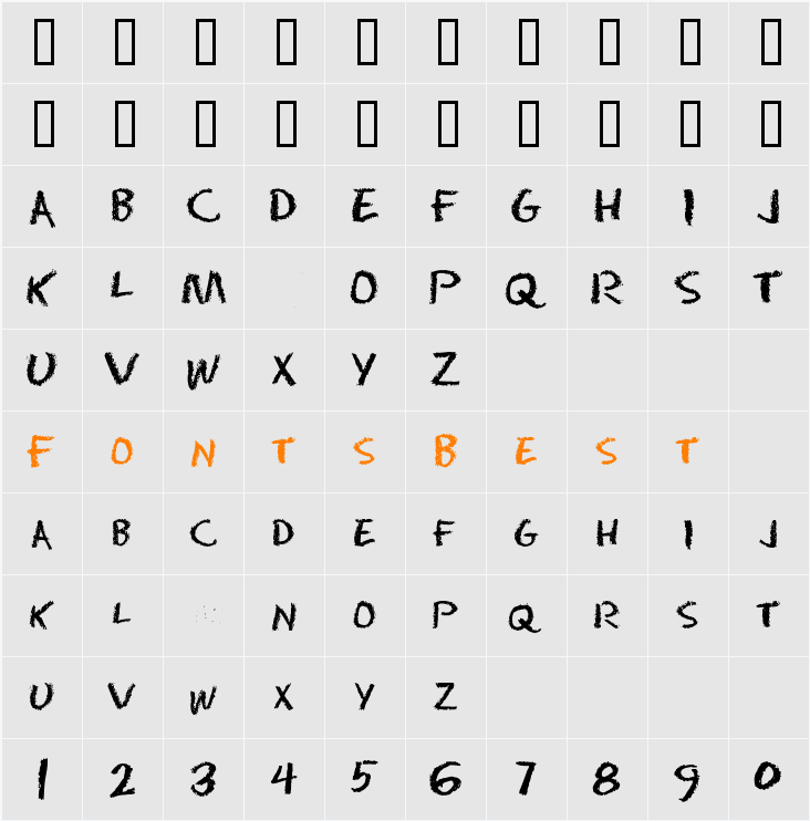 BlackBoardDisplaySCapsSSK Character Map