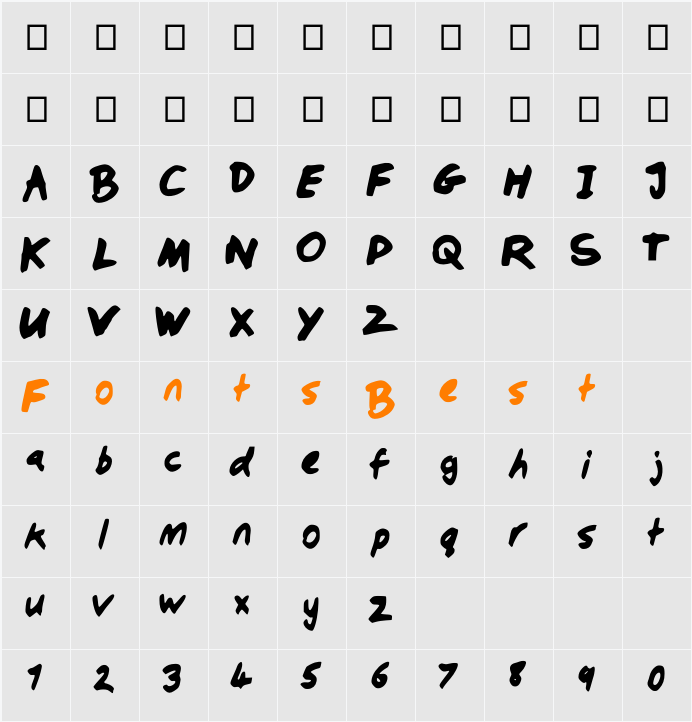 DobboChisel Character Map