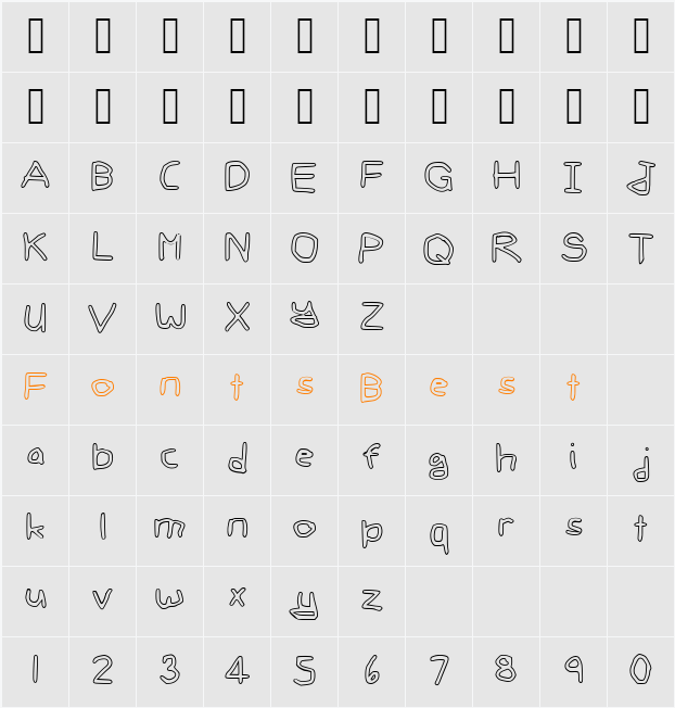 Gee_WP_Handwriting_2016_Outli Character Map