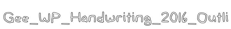 Gee_WP_Handwriting_2016_Outli Font Image