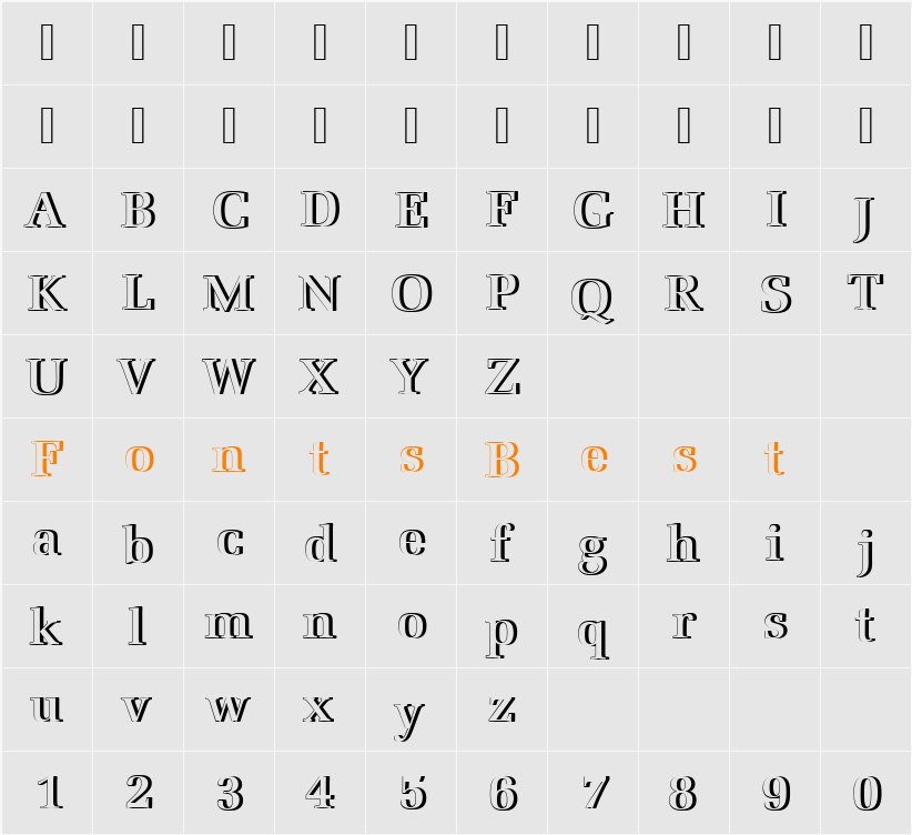 URWLatinoTMedRe1 Character Map