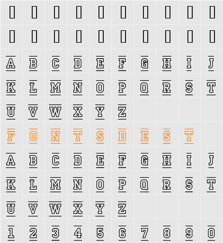 a_CampusOtlDcFr Character Map