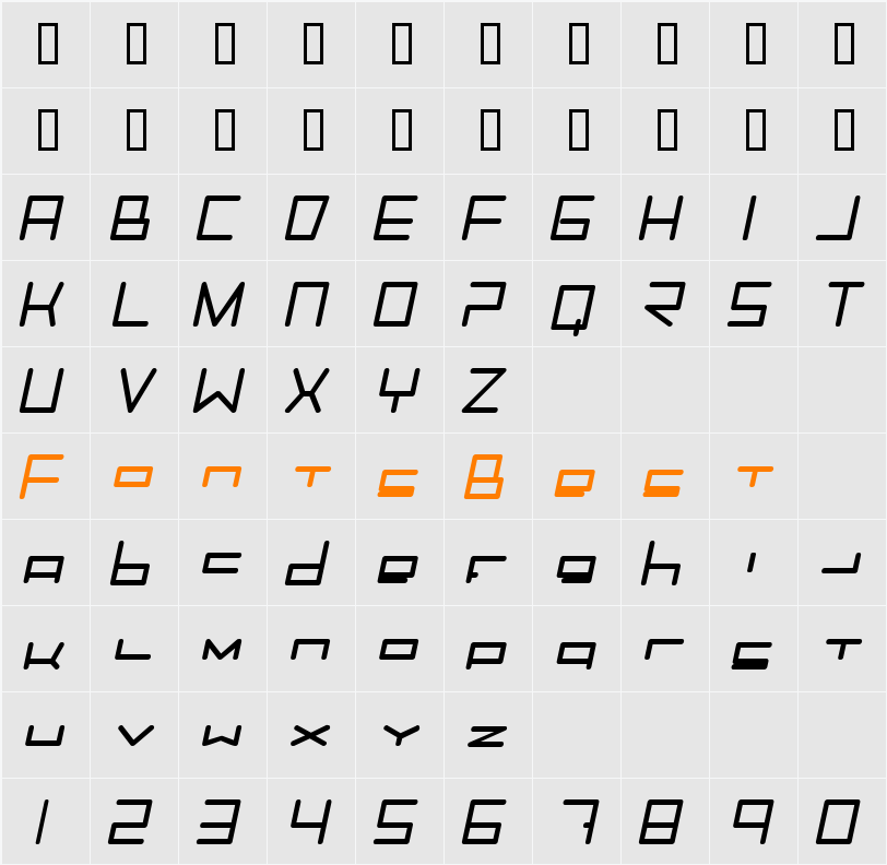 Trancemission Character Map