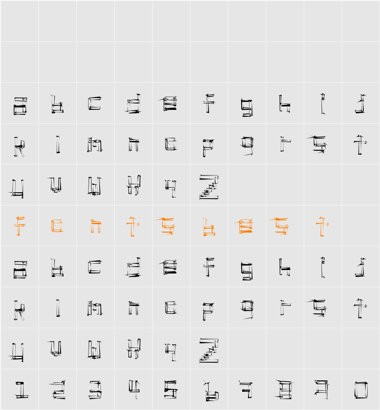 stickchop Character Map