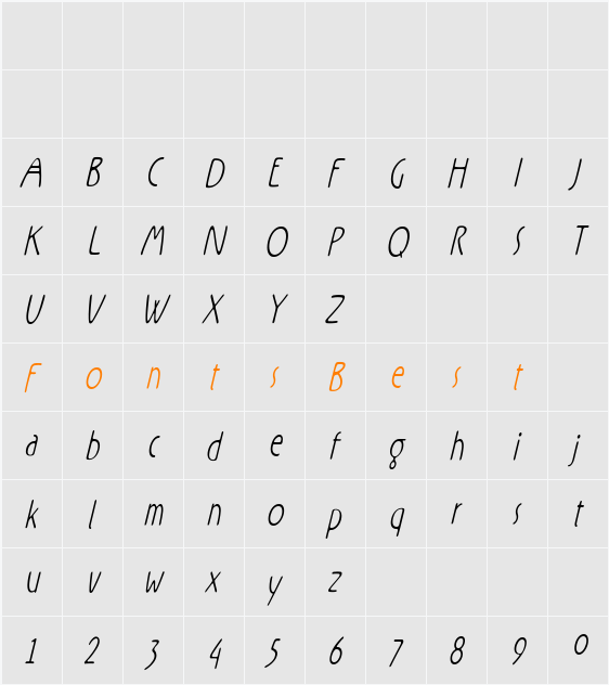 Rx-ZeroFive Character Map
