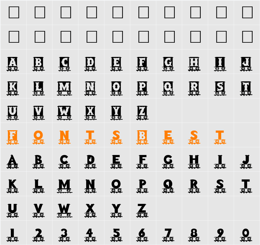 LetterTrain Character Map