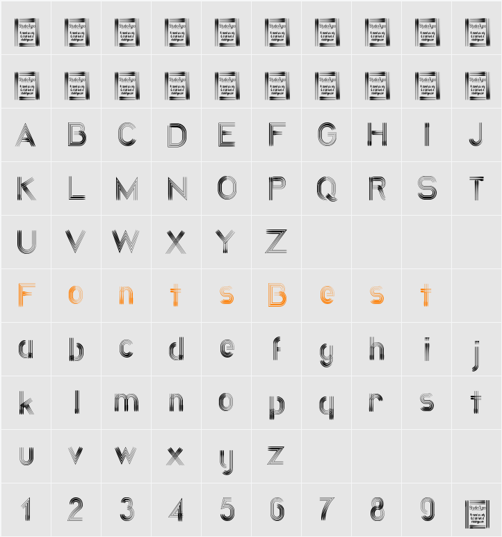 Quatroline Character Map