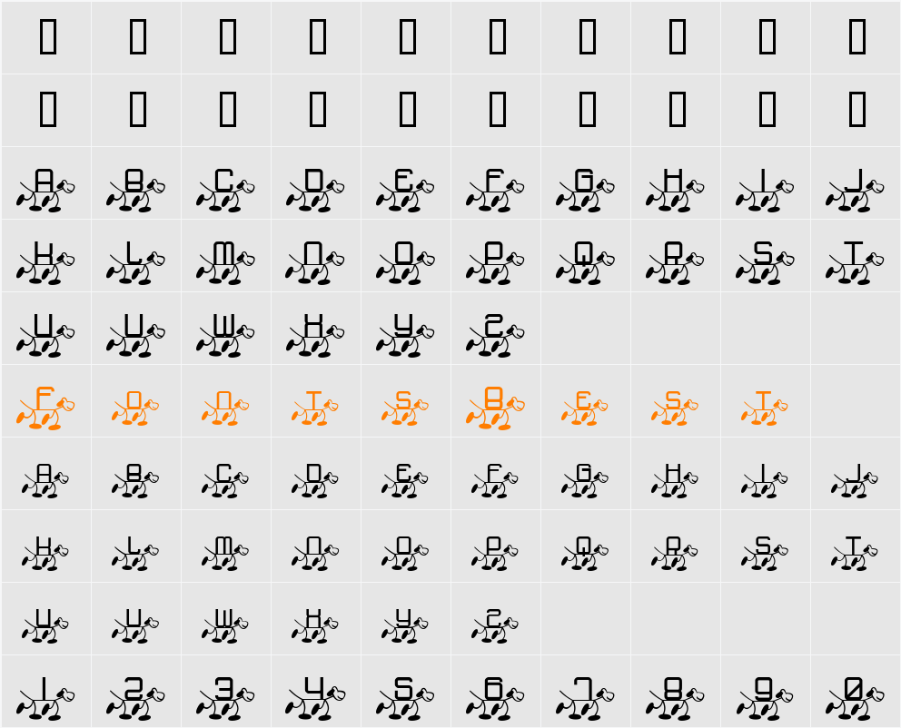 RMFido Character Map