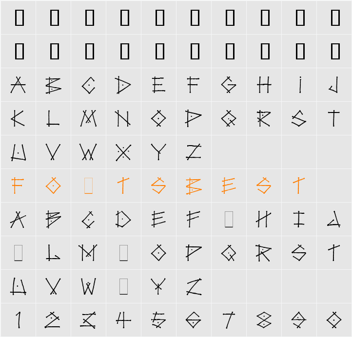 Sack Character Map